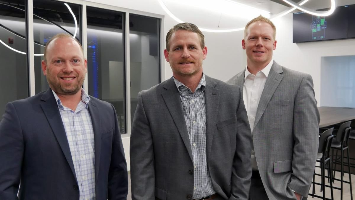 Changes at the top of JMark Business Solutions involve, from left, Andy Whaley, Thomas Douglas and Chris Huels.